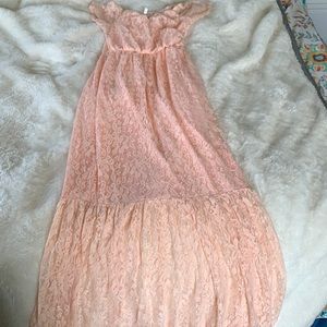 Peach lace dress